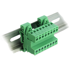 DeLock Terminal Block Set for DIN Rail 8 pin with pitch 5.08 mm angled