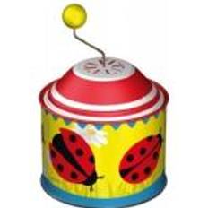Lena Spilledåser Lena 52762 x Toys Turning Handle Approx. 10.5 x 7.5 cm, with Melody The Spring, Musical tin, for Children Over 18 Months. Ladybird Motif, Colourful