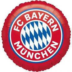 Text- & Themenballons Amscan 10202766 4133501-FC Bayern Munich Foil, 1 Piece, Helium Fillable, Decoration for The Celebration Club or The Football Party, Gift for Bavarian Fan, Round Balloon, Multicoloured, Standard Size