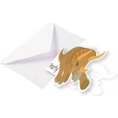 Amscan 9903979 Invitation Cards Happy Dinosaur, Pack of 8, Size 8.5 x 12.7 cm, Cards with White Envelopes, Happy Dinosaur, Invitation, Birthday, Children's Party, Theme Party