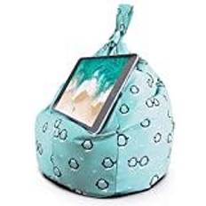 Tablet Holders Planet Buddies Tablet & iPad Stand, Cushion Tablet Holder, Ideal for iPad, Samsung, Huawei or any Tablet Up to 12.9 inches, Two Pockets for Storage, Ergonomic Design Blue Penguin