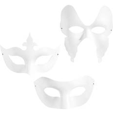Tegnet & Animert Ansiktsmasker Creativ Company Harlequin Masks White 12 Pieces