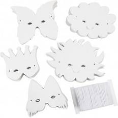 Creativ Company Masks, H: 15-20 cm, 230 g, white, 5x20 pc/ 1 pack