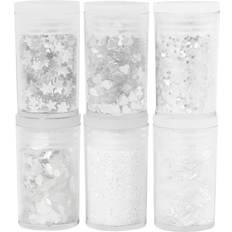 Creotime Glitter and Sequin, white, 6x5 g/ 1 pack
