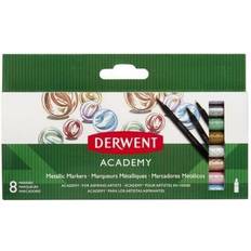 Derwent Tusjer Derwent Academy Metallic Markers, Set of 8, Shimmering Colours, High Quality, 98212