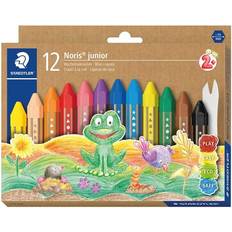 Kritt Staedtler 224 C12 Noris junior children's thick wax crayons, pack of 12 assorted colours in cardboard box