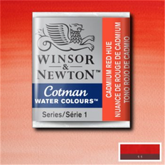 Røde Akvarellmaling Winsor & Newton Cotman Watercolour Paint Half Pan – Cadmium Red Hue 095