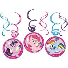 Vegaoo Amscan 9902519 My Little Pony Party Hanging Swirl Decorations 6 Pack, Pink, One size