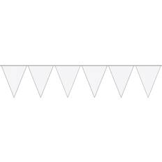 Folat Bunting White 10 metres long with 15 Flags Triangle Plastic
