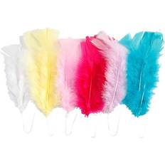 Federn Creativ Company Feathers, L: 11-17 cm, assorted colours, 144 bundle/ 1 pack
