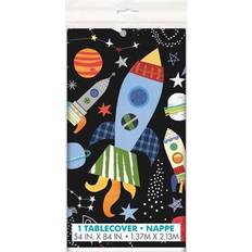 Unique Party 73263 Outer Space Plastic Table Cover 1 Pc, Grey, 54" x 84"