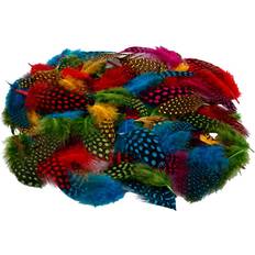 Federn Creativ Company Guinea fowl feathers, assorted colours, 50 g/ 1 pack
