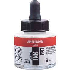 Hvite Akrylmaling Amsterdam Acrylic Ink Bottle Titanium White 30ml