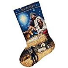 Dimensions Gold Collection Counted Cross Stitch Kit 16" Long-Holy Night Stocking (18 Count)