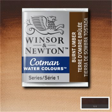 Winsor & Newton Cotman Watercolour Paint Half Pan – Burnt Umber 076,Brown