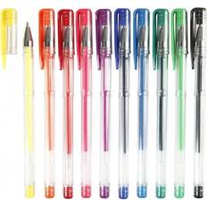 Gel Pens, line 0,8 mm, assorted colours, 10 asstd. 1 pack