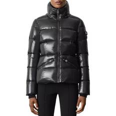 Winter Jackets - Women Mackage Madalyn Lustrous Light Down Jacket with Hood - Black