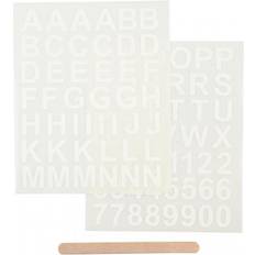 Creativ Company Rub-on Sticker, letters and numbers, H: 17 mm, 12,2x15,3 cm, white, 1 pack