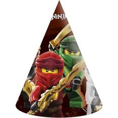 Partyhatter Procos 10232193 Paper Hats Compostable Lego Ninjago, Dark Red and Green