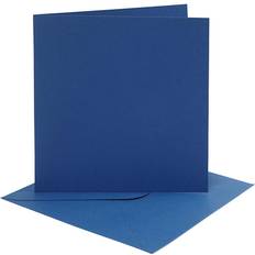 Creativ Company Cards and envelopes, card size 15,2x15,2 cm, envelope size 16x16 cm, 220 g, blue, 4 set/ 1 pack