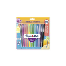 Vannbasert Håndtverk Paper Mate Flair Pen, 1.1mm Medium Tip, Tropical Colours, Pack of 12