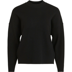 Vila Oilline Long Sleeve High Neck Knitted T-shirt - Black