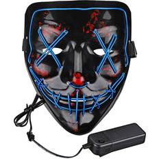 Halloween Masker El Wire Purge LED Mask Blue