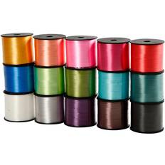 Gavebånd Curling Ribbon, W: 10 mm, glossy, assorted colours, 15x50 m/ 1 pack