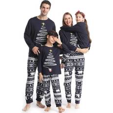 Christmas Family Matching Pajamas Set Navy