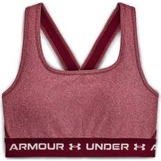 Under Armour Mid Crossback Heather Sports Bra - League Red Light Heather/League Red