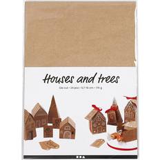 Crafts Creativ Company Die cut houses and trees, H: 5,7-10 cm cm, 1 set