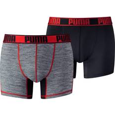 Puma Active Grizzly Melange Boxers 2-pack - Black/Red