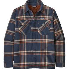 Patagonia Men - Overshirts Jackets Patagonia Insulated Organic Cotton Midweight Fjord Flannel Shirt - Growlers Plaid/Smolder Blue