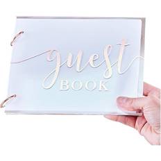 Gästebücher Ginger Ray Rose Gold and Clear Acrylic Wedding Guest Book