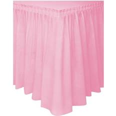 Unique Party 50402 Plastic Baby Pink Table Skirt, 14ft