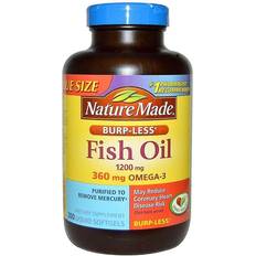 Fatty Acids Nature Made Fish Oil Burp-Less 1200 mg. 200 Liquid Softgels