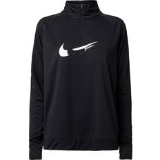 Nike Women's Dri-Fit Swoosh Run 1/4-Zip Running Midlayer - Black/Off-Noir/White