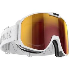 Blå Skibriller Bliz Split Nano Optics Ski Goggles - Matt White/Brown Red Multi