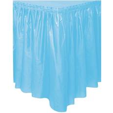 Unique Party 50403 Plastic Baby Blue Table Skirt, 14ft