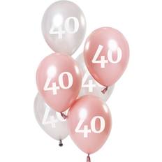 Folat 68540 Balloons Glossy Pink 40 Years 23cm-6 Pieces