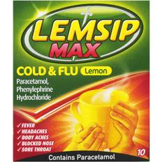 Paracetamol Medicines Lemsip Max Cold & Flu Lemon 10pcs Sachets
