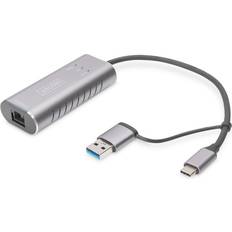 Digitus USB C/USB A-RJ45 M-F 0.2m