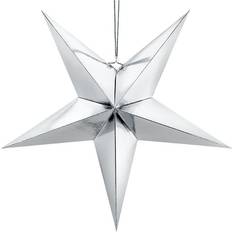 PartyDeco Stjärna i Papp Silver Metallic 45 cm
