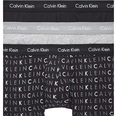 Grau Unterhosen Calvin Klein Cotton Stretch Low Rise Trunks 3-pack - Black/Grey Heather/Subdued Logo