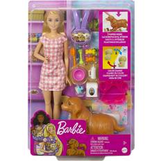Mattel Dollhouse Dolls Toys Mattel Barbie with Newborn Puppies HCK75