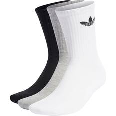 adidas Originals Cushioned Trefoil Mid-Cut Crew Socks 3-pack - White/Medium Grey Heather/Black