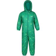 Fleecefutter Regenbekleidung Regatta Kid's Printed Splat II Waterproof Puddle Suit - Jelly Bean Dinosaur