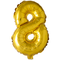 PartyDeco Foil Balloon Number 8 86cm Gold