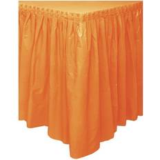 Unique Party 50049 Plastic Orange Table Skirt, 14ft