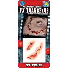 Halloween Sminke Partychimp Epic Armoury MW-130011 Stitches 3D FX Transfers, Unisex Adult
